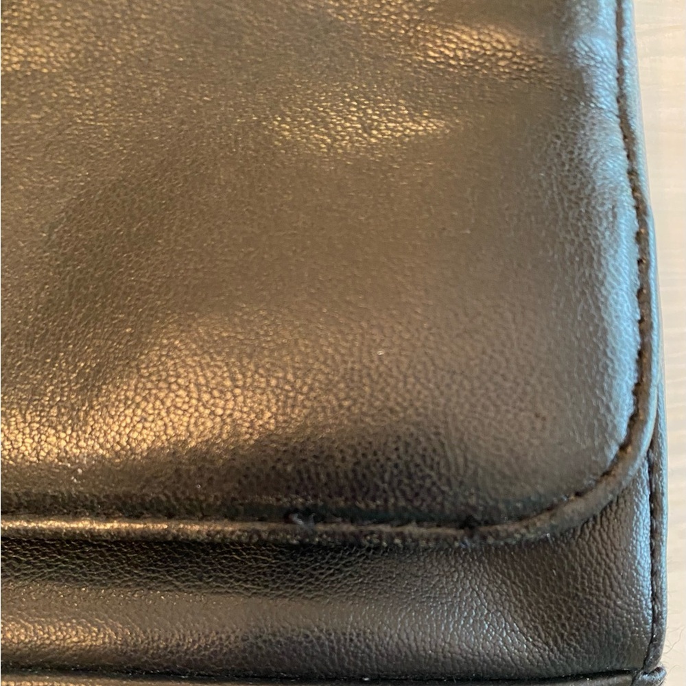 Vintage Black Leather Envelope Clutch • USA Made • Soft 9.5” x 6” - Picture 8 of 10